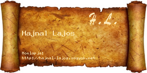 Hajnal Lajos névjegykártya